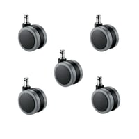 65 mm weiche Nylonräder. Packen Sie 5 Einheiten.